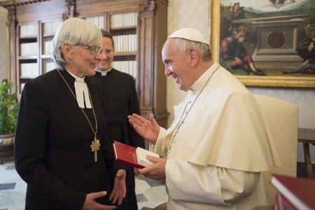 Papa Francisco y Arzobispa luterana Antje Jackelén