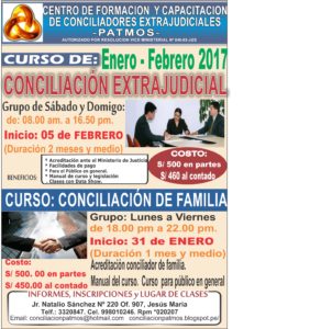 CURSO DE CONCILIACION EXTRAJUDICIAL- enero - FEBRERO 2017