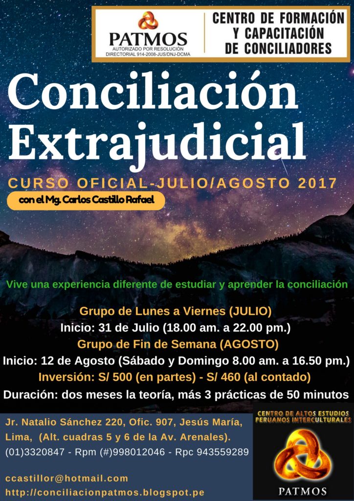 CURSO DE CONCILIACIÓN EXTRAJUDICIAL (BÁSICO) JULIO-AGOSTO 2017 ...