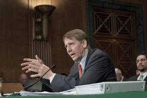 Consumer Financial Protection Bureau Director Richard Cordray testifies on Capitol Hill in January. J. Scott Applewhite/AP