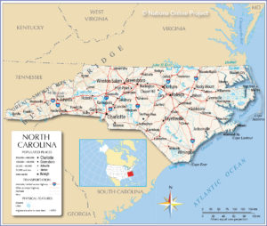 North Carolina - USA map. In: http://www.nationsonline.org/maps/USA/North_Carolina_map.jpg