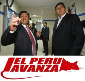 Ex-presidente Alan García junto a Fernando Barrios, el ex ministro que al salir del puesto se indemnizó a si mismo por "despido arbitrario" cuando los ministros son funcionarios públicos de libre designación y remoción. Pendejazo!