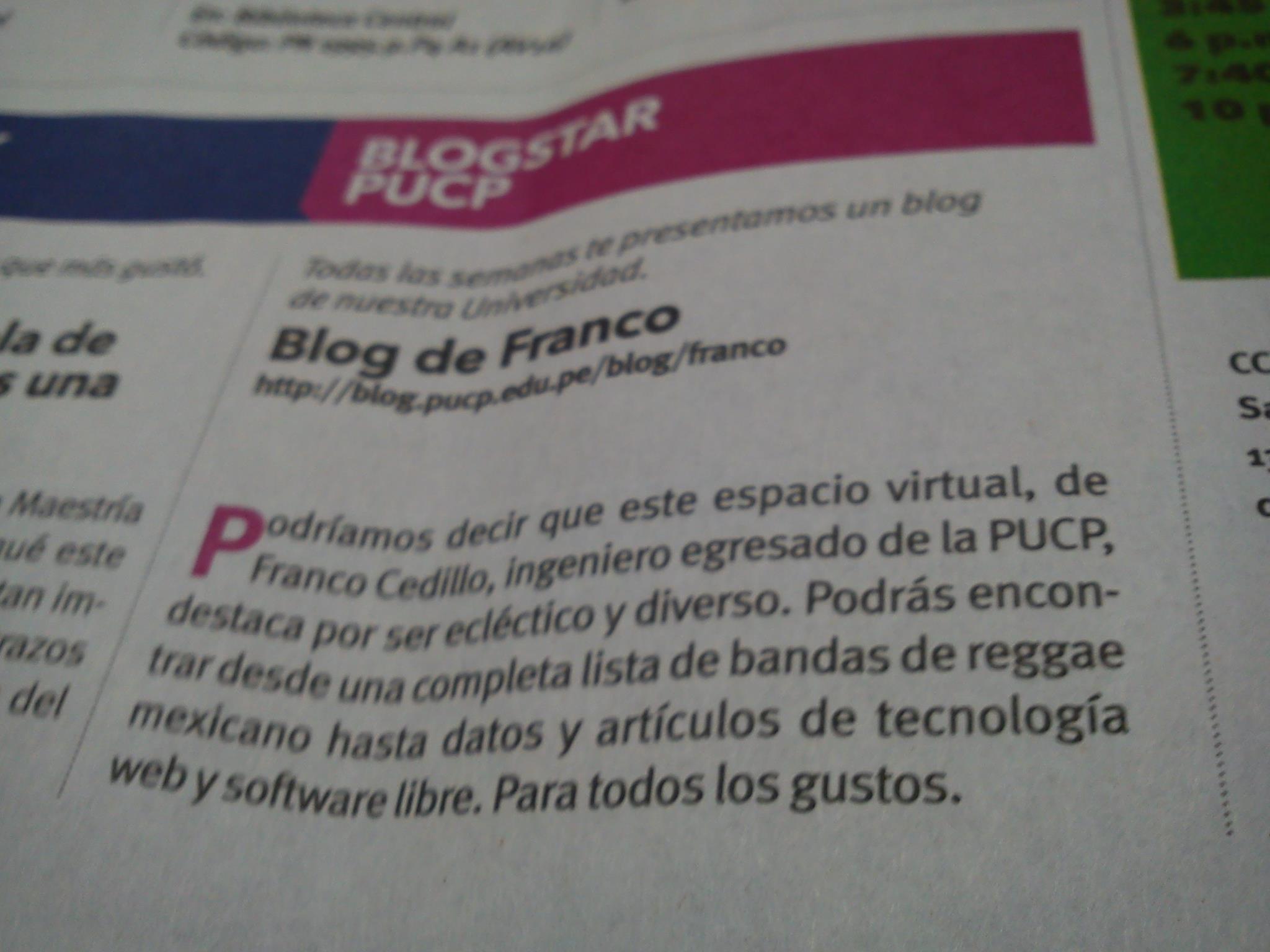 Blog de Franco - Suplemento Q de la PUCP