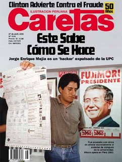 Portada de Caretas advirtiendo sobre el fraude electoral del año 2000