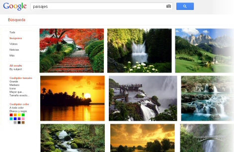 Resultados de búsqueda de imagenes en Google 2012