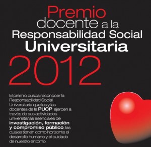 Premio Docente a la Responsabilidad Social Universitaria 2012